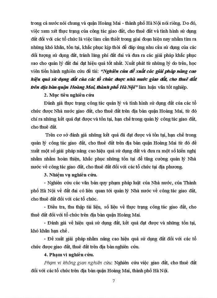 image for page ThS Nghiên cứu đề xuất các giải pháp nâng cao hiệu quả sử dụng đất của các tổ chức được nhà nước giao đất cho thuê đất trên địa bàn quận Hoàng Mai thành phố Hà Nội