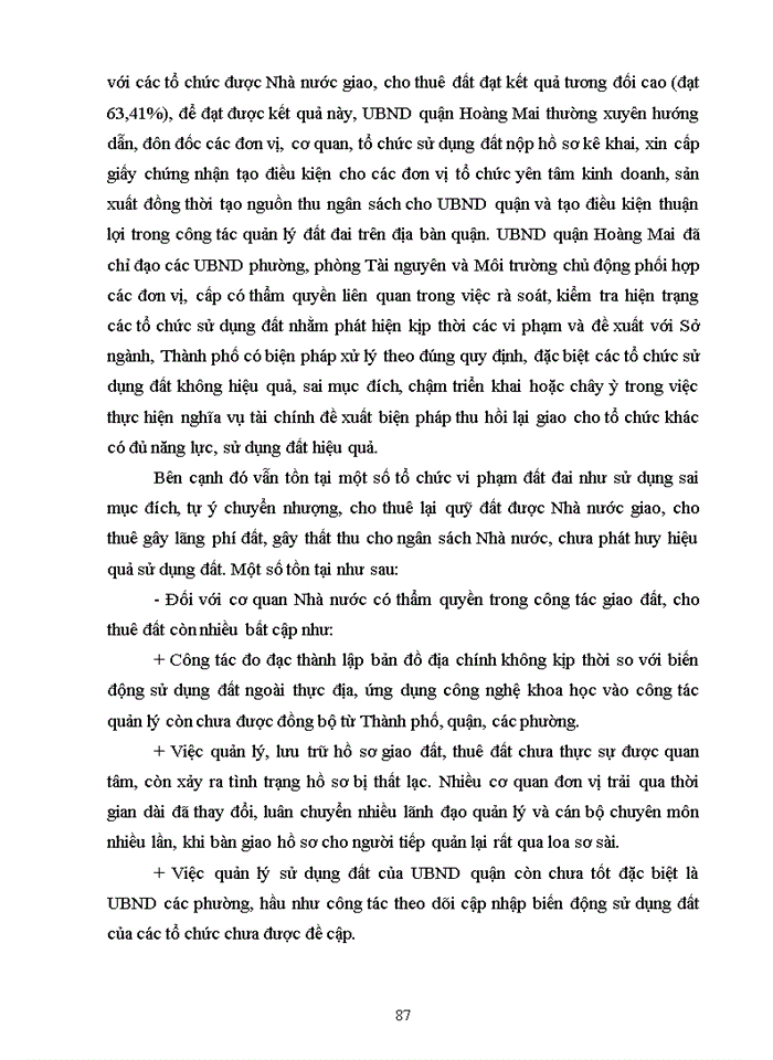 image for page ThS Nghiên cứu đề xuất các giải pháp nâng cao hiệu quả sử dụng đất của các tổ chức được nhà nước giao đất cho thuê đất trên địa bàn quận Hoàng Mai thành phố Hà Nội