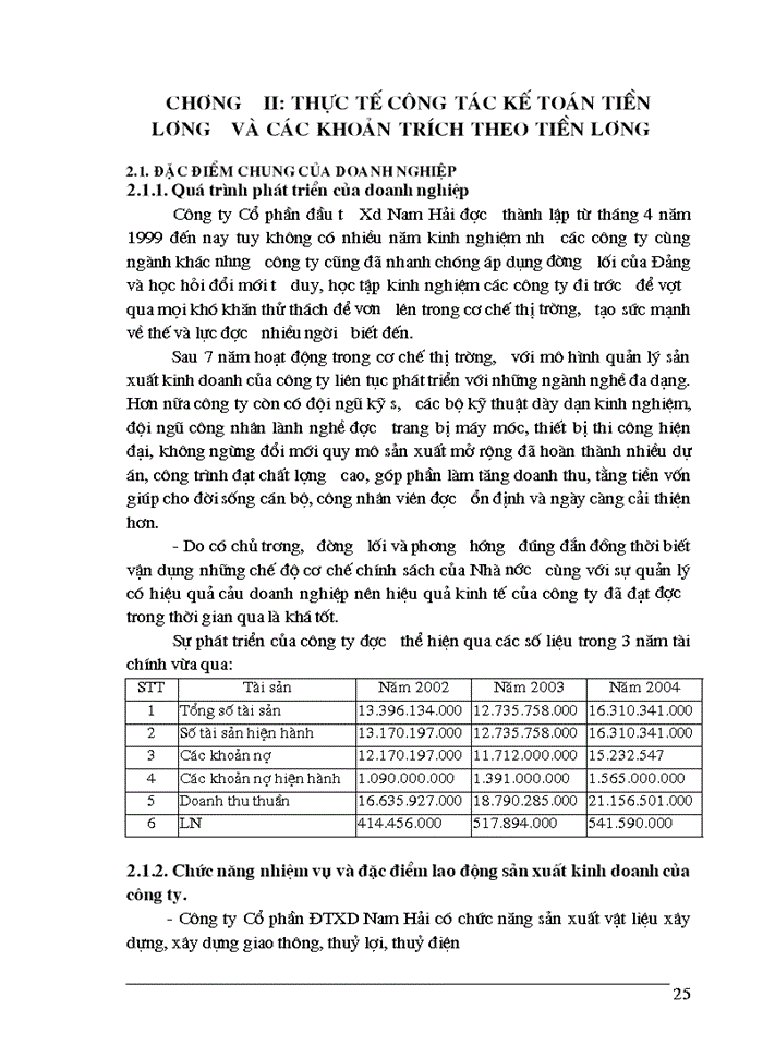 image for page KÕ to n tiÒn l ng vµ c c kho n trÝch theo l ng t i c ng ty cæ phÇn TXD Nam H i