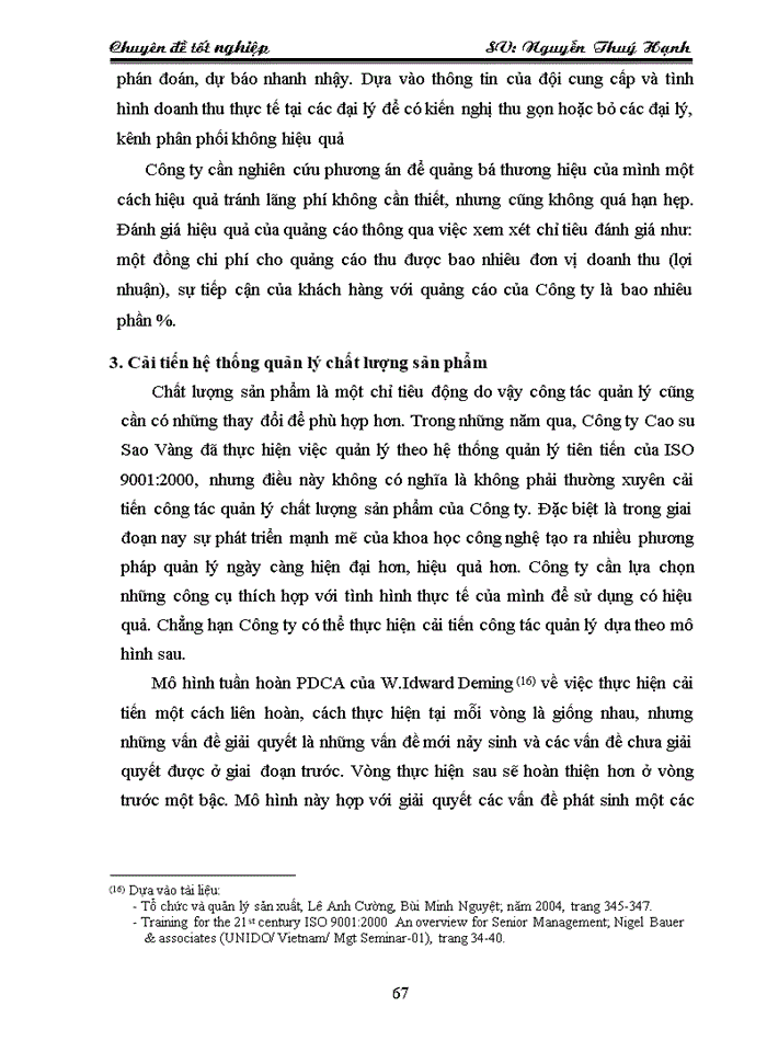 image for page Nâng cao hiệu quả công tác quản lý chất lượng sản phẩm tại Công ty Cao su Sao Vàng trong tiến trình hội nhập
