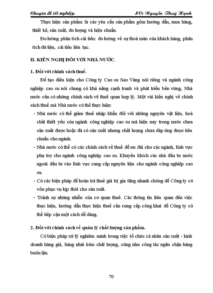 image for page Nâng cao hiệu quả công tác quản lý chất lượng sản phẩm tại Công ty Cao su Sao Vàng trong tiến trình hội nhập