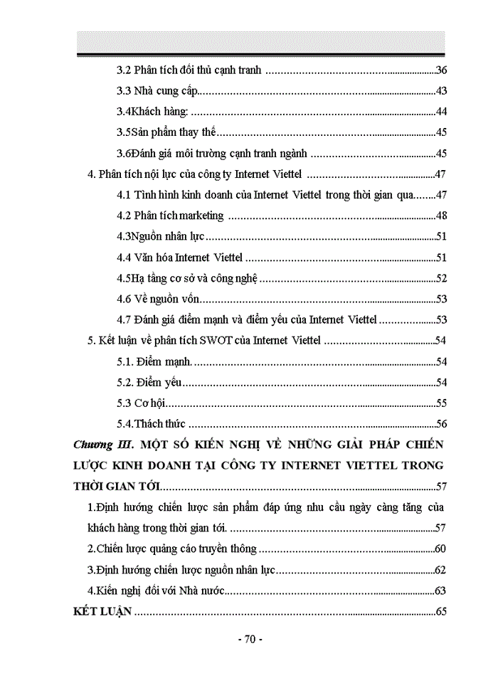 image for page Phân tích SWOT trong việc xây dựng chiến lược kinh doanh tại công ty Internet Viettel
