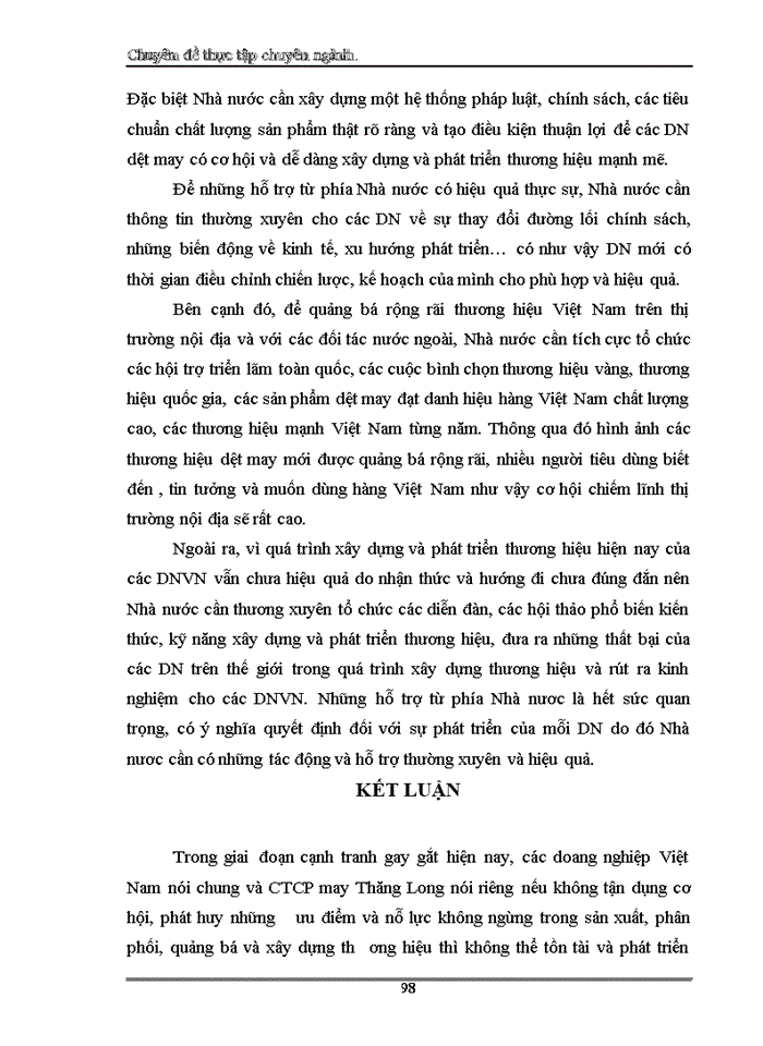 image for page Một số giải pháp nhằm xây dựng và phát triển thương hiệu của Công ty Cổ phần may Thăng Long trên thị trường nội địa