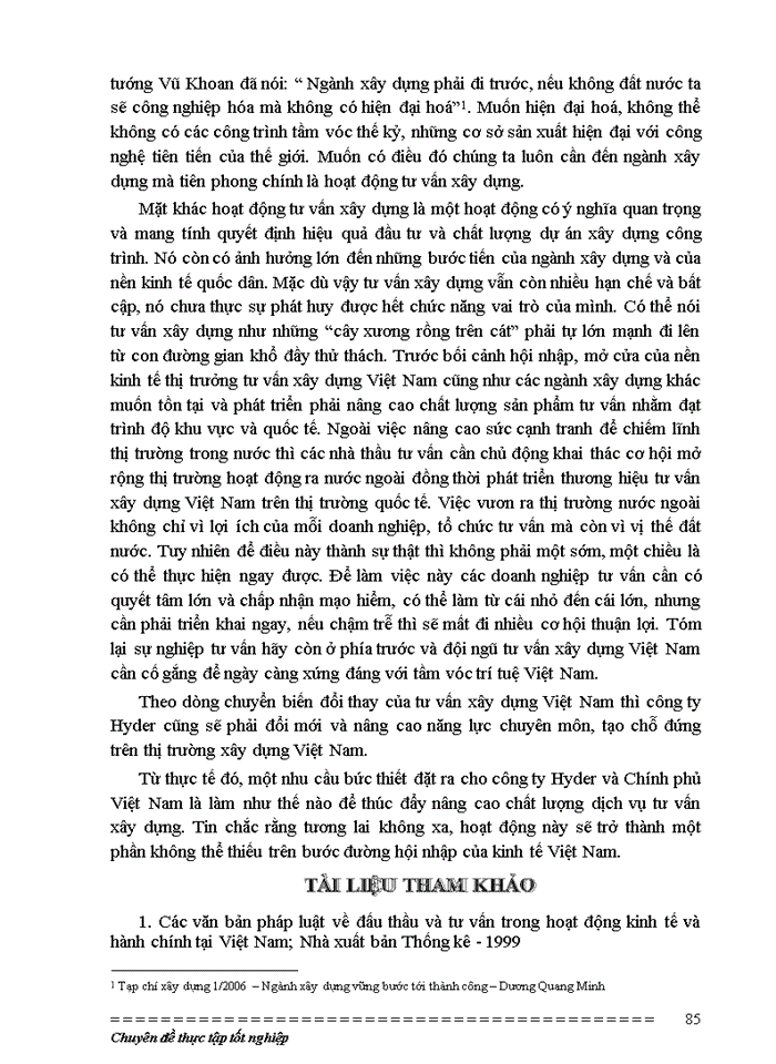 image for page Nâng cao chất lượng dịch vụ tư vấn xây dựng Việt Nam - Ứng dụng tại công ty tư vấn Hyder