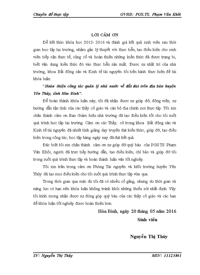 image for page Hoàn thiện công tác quản lý nhà nước về đất đai trên địa bàn huyện Yên Thủy tỉnh Hòa Bình