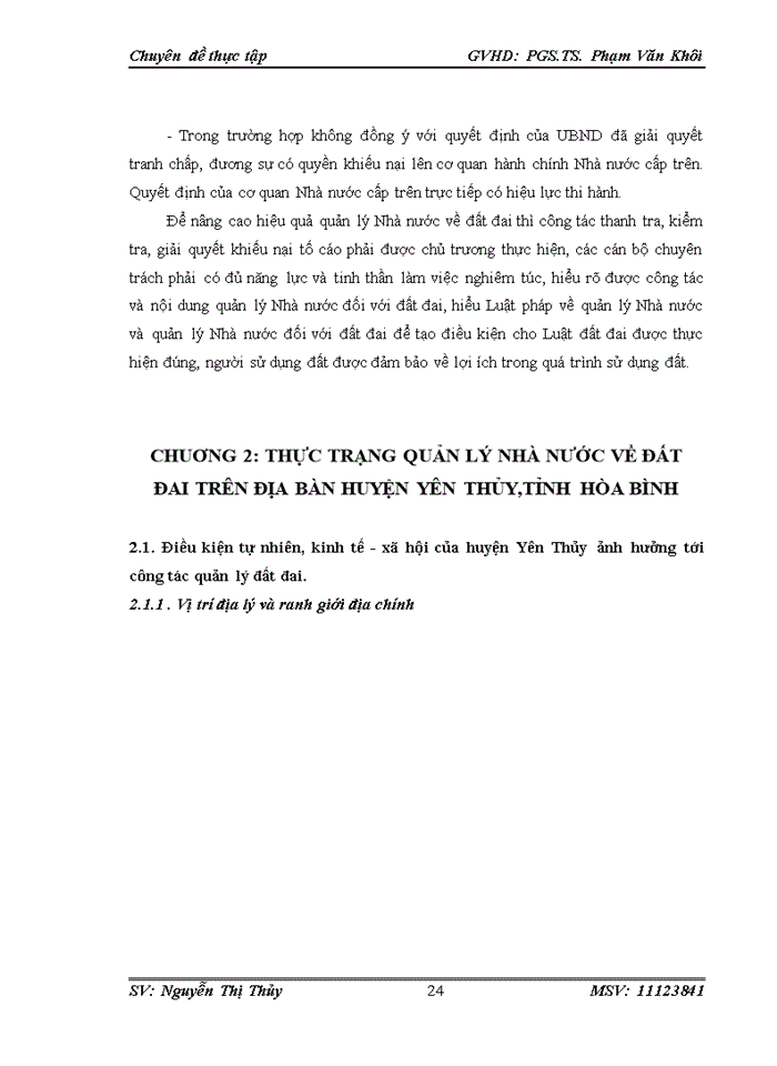 image for page Hoàn thiện công tác quản lý nhà nước về đất đai trên địa bàn huyện Yên Thủy tỉnh Hòa Bình