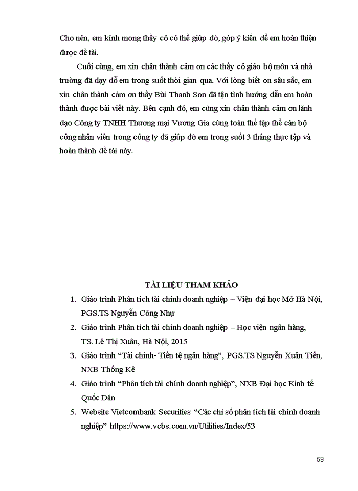 image for page PHÂN TÍCH Báo cáo TÀI CHÍNH TẠI CÔNG TY Trách nhiệm hữu hạn THƯƠNG MẠI VƯƠNG GIA