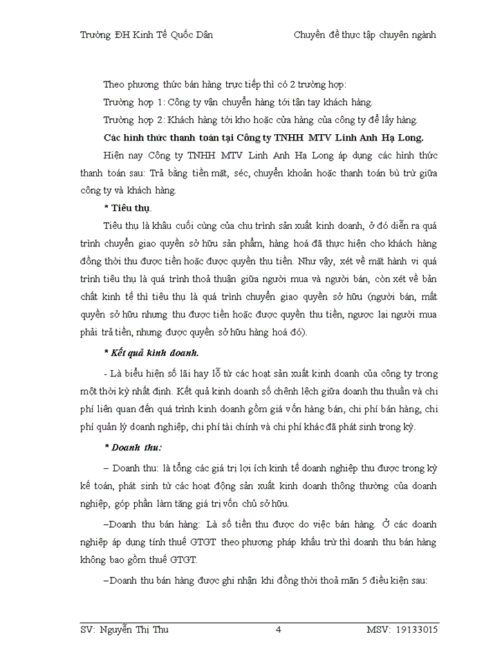 image for page HOÀN THIỆN KẾ TOÁN BÁN HÀNG VÀ XÁC ĐỊNH KẾT QUẢ KINH DOANH TẠI CÔNG TY Trách nhiệm hữu hạn Một thành viên LINH ANH HẠ LONG