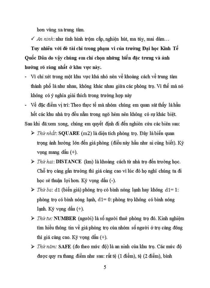 image for page Các yếu tố ảnh hưởng đến giá phòng trọ cho sinh viên ở khu vực trường Đại học Kinh Tế Quốc Dân
