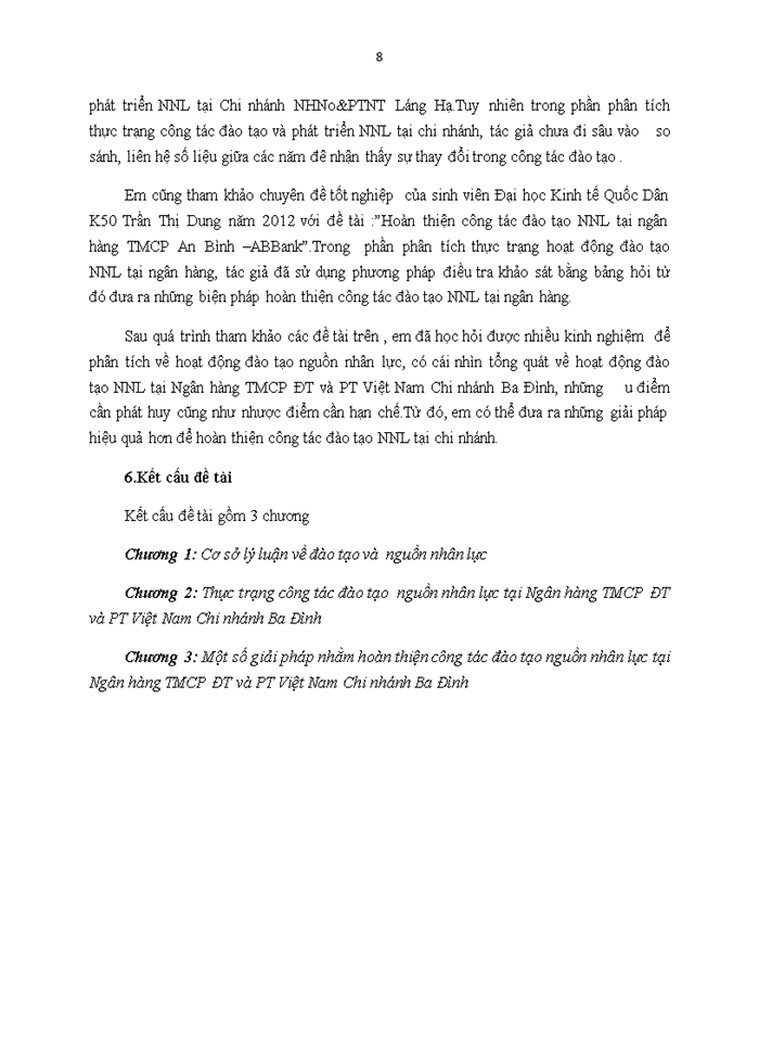 image for page Hoàn thiện công tác đào tạo nguồn nhân lực tại Ngân hàng TMCổ phần ĐT và PT Việt Nam Chi nhánh Ba Đình
