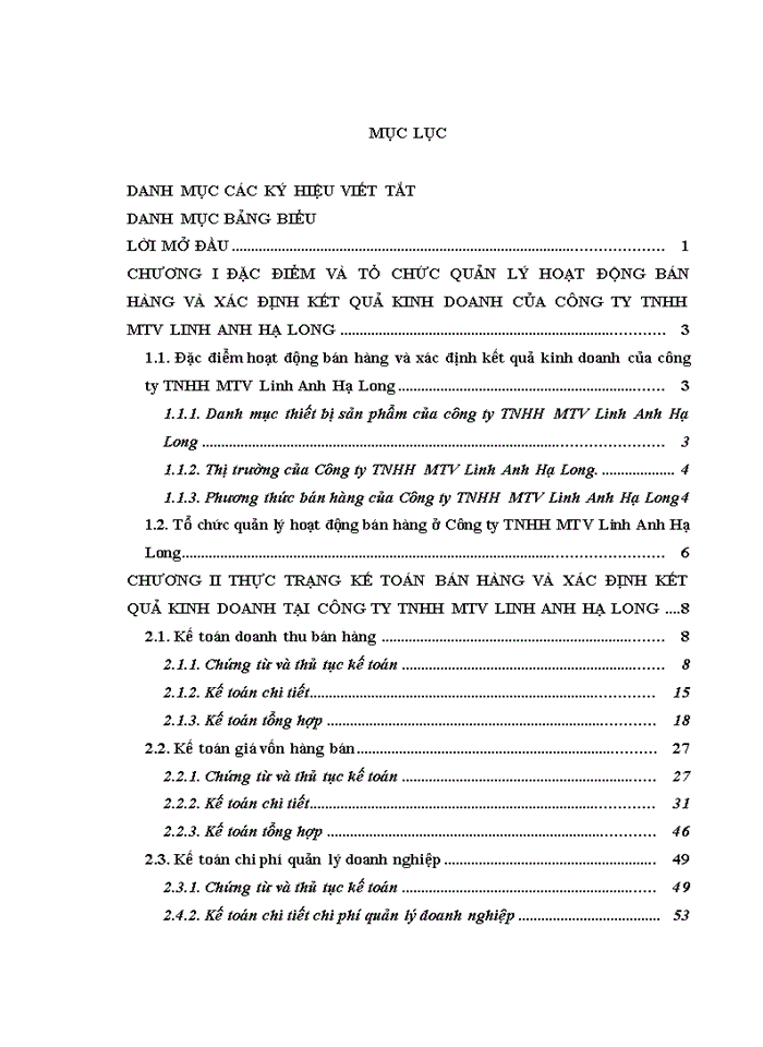 image for page HOÀN THIỆN KẾ TOÁN BÁN HÀNG VÀ XÁC ĐỊNH KẾT QUẢ KINH DOANH TẠI CÔNG TY Trách nhiệm hữu hạn Một thành viên LINH ANH HẠ LONG