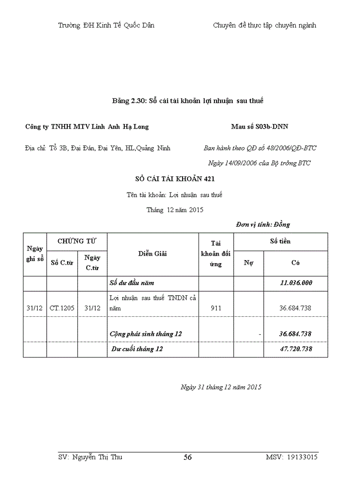 image for page HOÀN THIỆN KẾ TOÁN BÁN HÀNG VÀ XÁC ĐỊNH KẾT QUẢ KINH DOANH TẠI CÔNG TY Trách nhiệm hữu hạn Một thành viên LINH ANH HẠ LONG