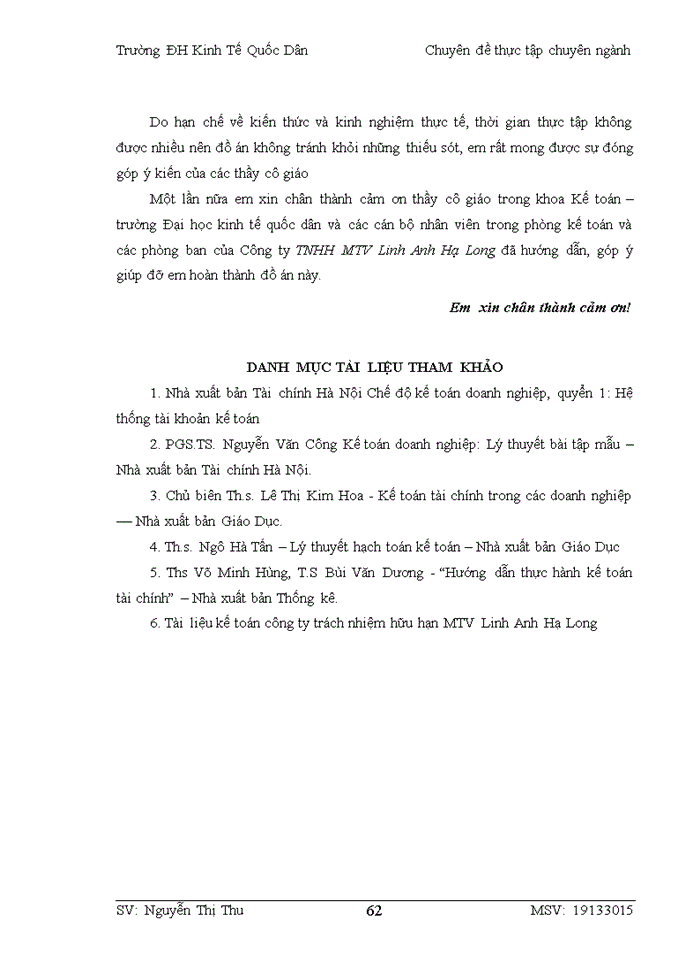 image for page HOÀN THIỆN KẾ TOÁN BÁN HÀNG VÀ XÁC ĐỊNH KẾT QUẢ KINH DOANH TẠI CÔNG TY Trách nhiệm hữu hạn Một thành viên LINH ANH HẠ LONG