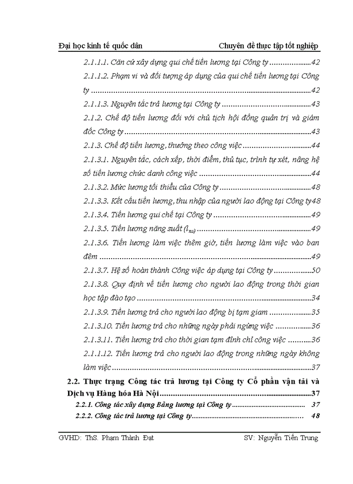 Hoàn thiện công tác trả lương tại Công ty Cổ phần Vận tải và Dịch vụ Hàng hóa Hà Nội