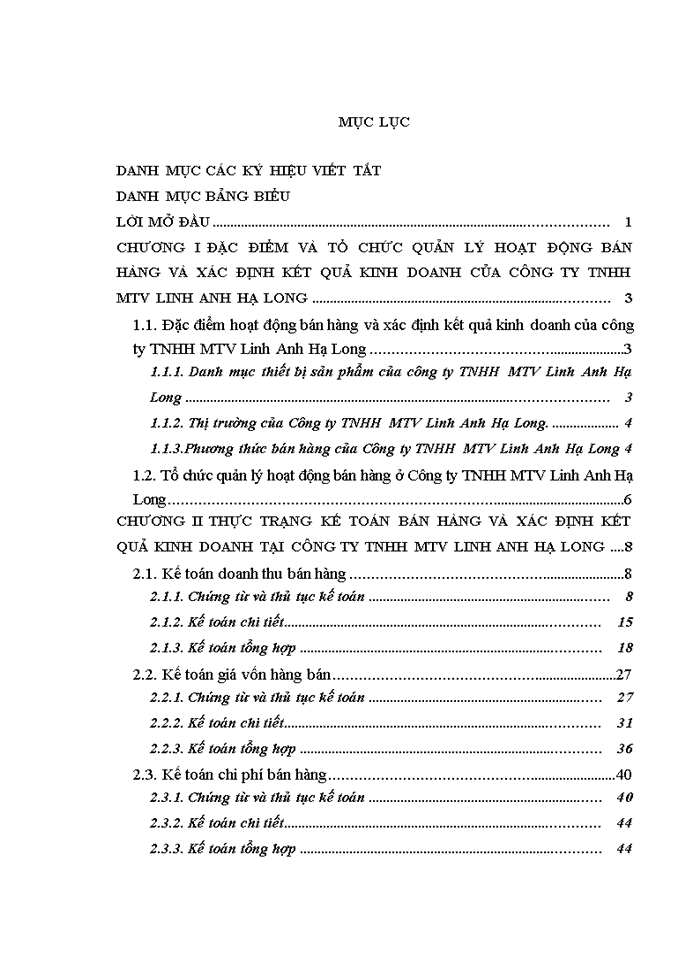 image for page HOÀN THIỆN KẾ TOÁN BÁN HÀNG VÀ XÁC ĐỊNH KẾT QUẢ KINH DOANH TẠI CÔNG TY Trách nhiệm hữu hạn Một thành viên LINH ANH HẠ LONG