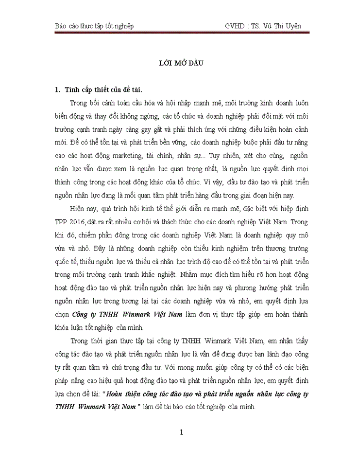 image for page Hoàn thiện công tác đào tạo và phát triển nguồn nhân lực công ty Trách nhiệm hữu hạn Winmark Việt Nam