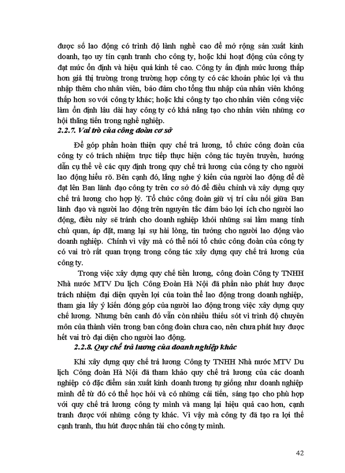 image for page Ths Hoàn thiện quy chế trả lương tại Công ty Trách nhiệm hữu hạn Nhà nước một thành viên Du lịch Công đoàn Hà Nội