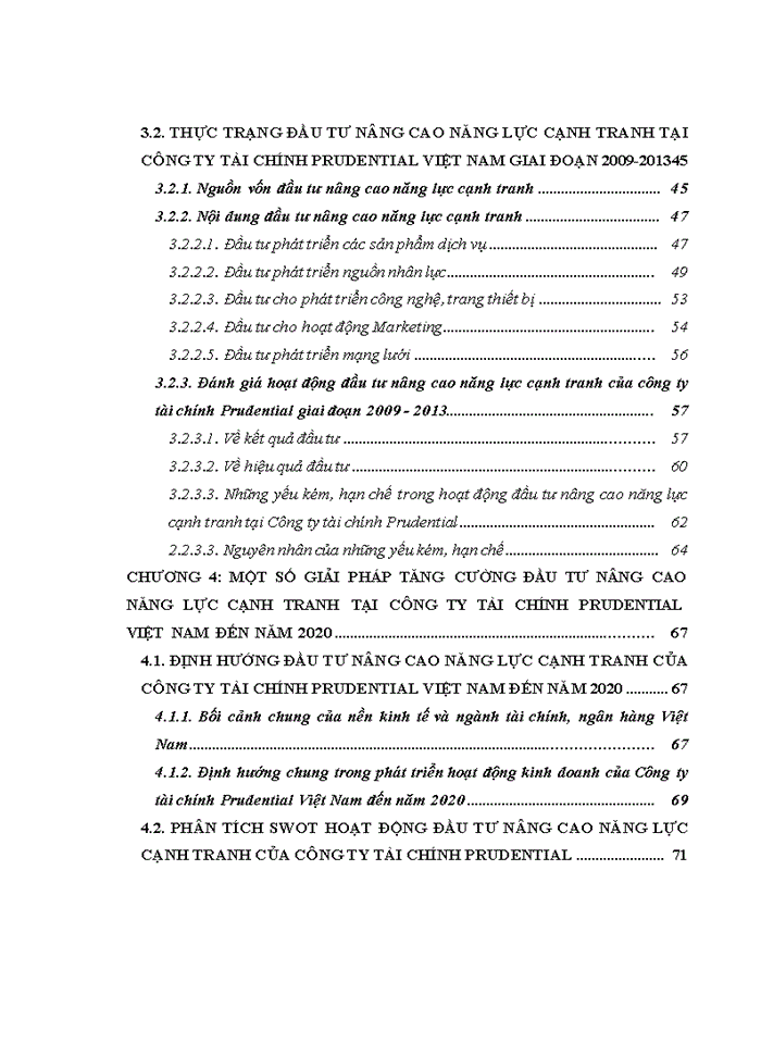 Ths THỰC TRẠNG ĐẦU TƯ NÂNG CAO NĂNG LỰC CẠNH TRANH TẠI CÔNG TY TÀI CHÍNH PRUDENTIAL VIỆT NAM GIAI ĐOẠN 2009-2013
