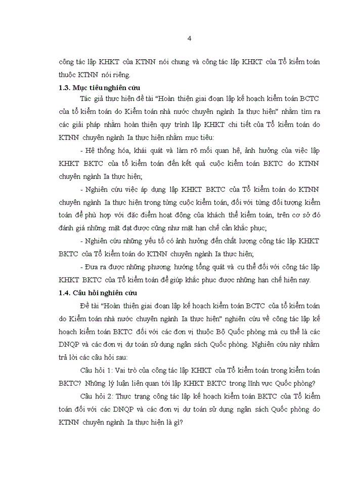 image for page Ths Hoàn thiện giai đoạn lập kế hoạch kiểm toán Bảng khai tài chính của tổ kiểm toán do Kiểm toán nhà nước chuyên ngành Ia thực hiện