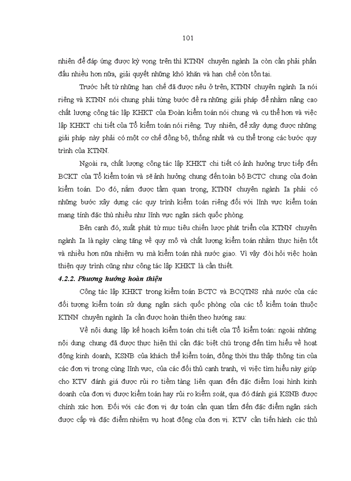 image for page Ths Hoàn thiện giai đoạn lập kế hoạch kiểm toán Bảng khai tài chính của tổ kiểm toán do Kiểm toán nhà nước chuyên ngành Ia thực hiện