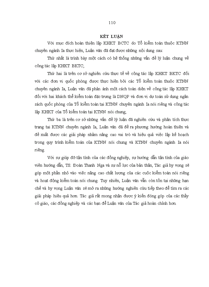 image for page Ths Hoàn thiện giai đoạn lập kế hoạch kiểm toán Bảng khai tài chính của tổ kiểm toán do Kiểm toán nhà nước chuyên ngành Ia thực hiện