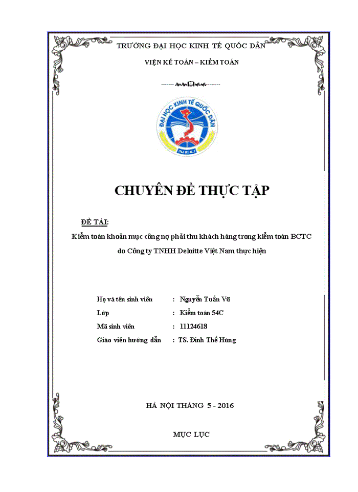 image for page Kiểm toán khoản mục công nợ phải thu khách hàng trong kiểm toán BCTC do Công ty Trách nhiệm hữu hạn Deloitte Việt Nam thực hiện