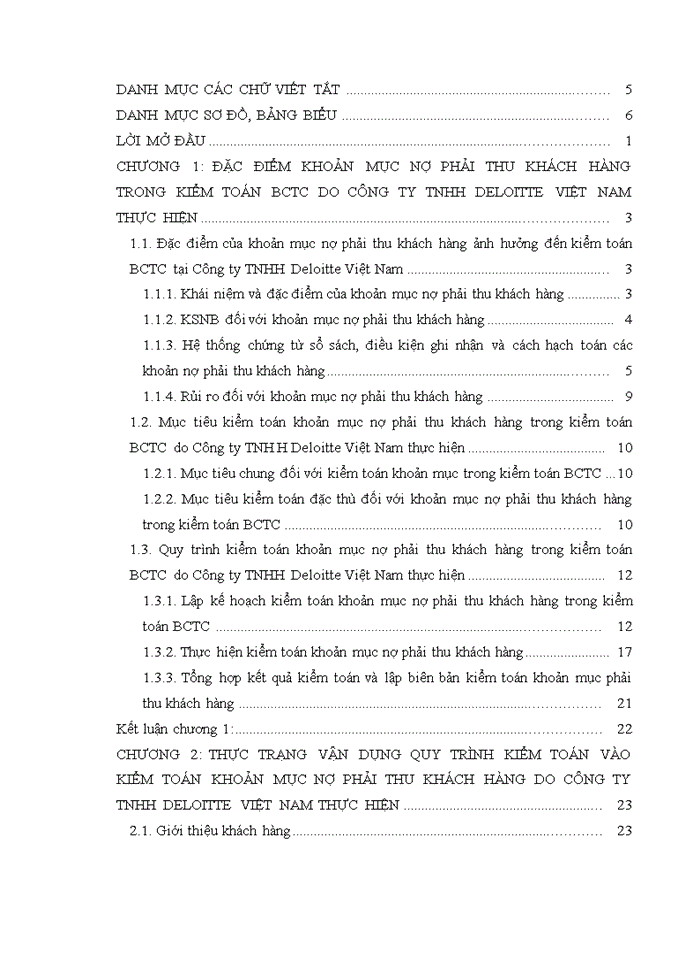 image for page Kiểm toán khoản mục công nợ phải thu khách hàng trong kiểm toán BCTC do Công ty Trách nhiệm hữu hạn Deloitte Việt Nam thực hiện