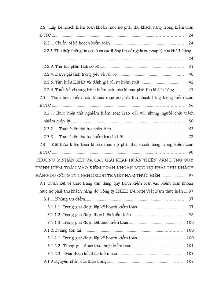 image for page Kiểm toán khoản mục công nợ phải thu khách hàng trong kiểm toán BCTC do Công ty Trách nhiệm hữu hạn Deloitte Việt Nam thực hiện