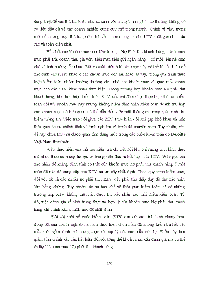 image for page Kiểm toán khoản mục công nợ phải thu khách hàng trong kiểm toán BCTC do Công ty Trách nhiệm hữu hạn Deloitte Việt Nam thực hiện