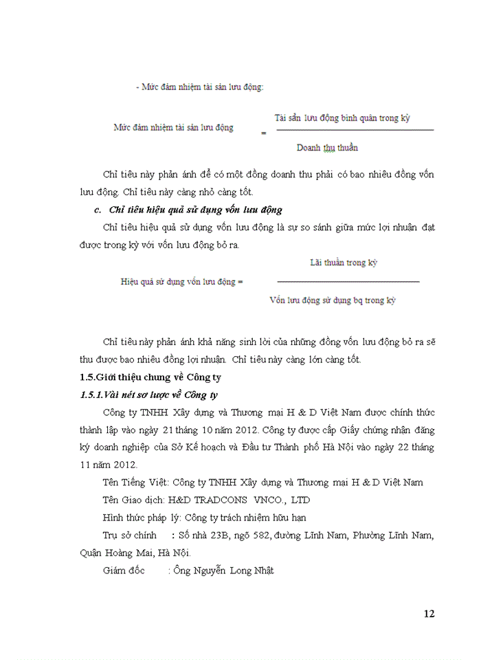 image for page Nâng cao hiệu quả sử dụng vốn tại Công ty Trách nhiệm hữu hạn Xây dựng và Thương mại H D Việt Nam