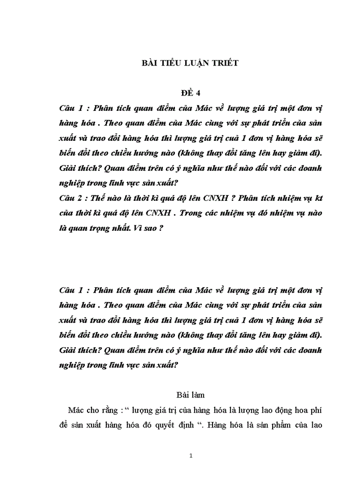 image for page Triết mác BÀI TIỂU LUẬN TRIẾT