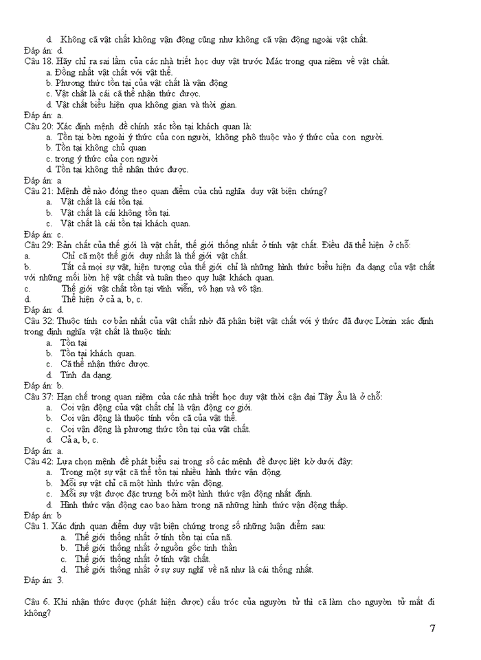 image for page Triết mác NGÂN HÀNG CÂU HÁI MÔN NHẬP MÔN NHỮNG NGUYÊN LÍ CƠ BẢN CỦA CHỦ NGHĨA MÁC LÊNIN 1