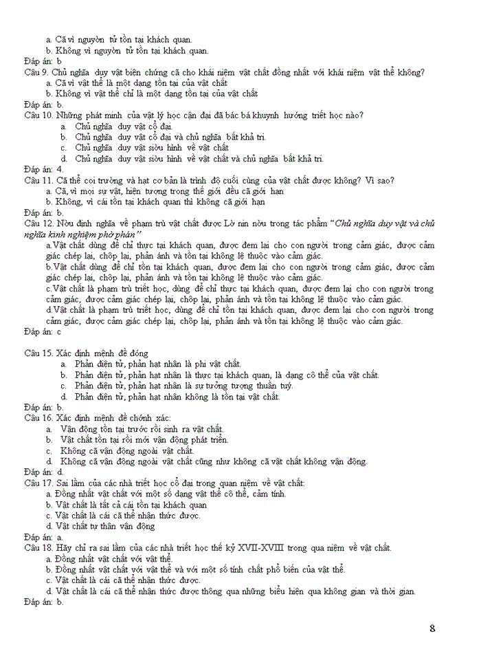 image for page Triết mác NGÂN HÀNG CÂU HÁI MÔN NHẬP MÔN NHỮNG NGUYÊN LÍ CƠ BẢN CỦA CHỦ NGHĨA MÁC LÊNIN 1
