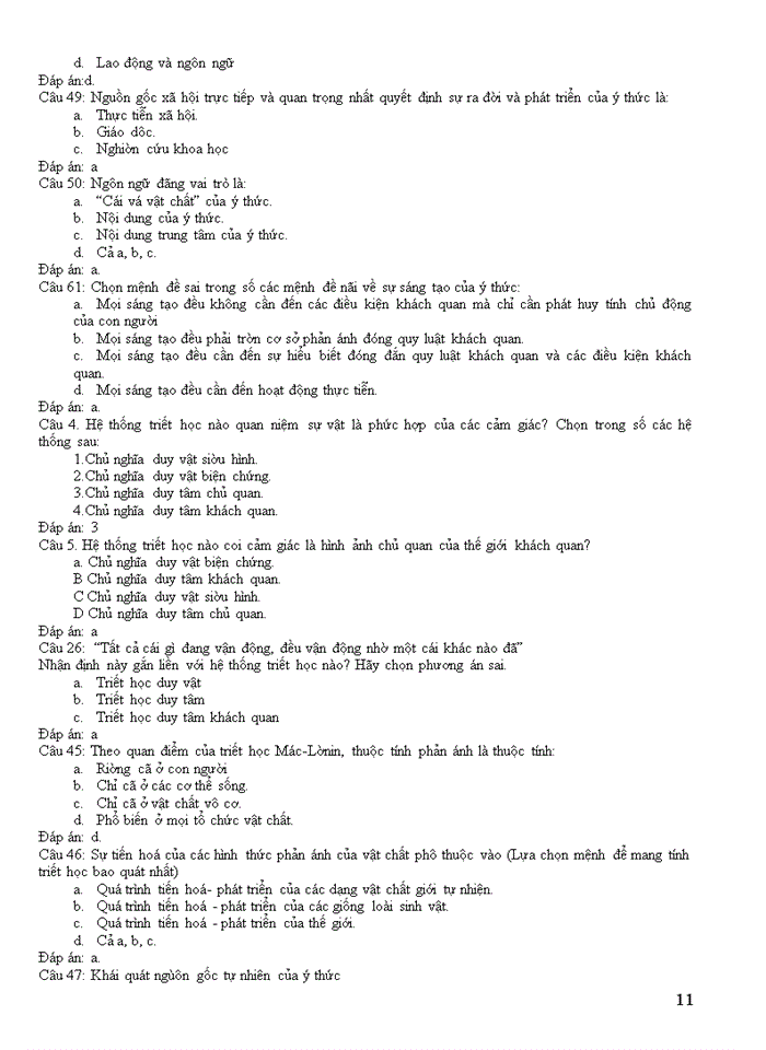 image for page Triết mác NGÂN HÀNG CÂU HÁI MÔN NHẬP MÔN NHỮNG NGUYÊN LÍ CƠ BẢN CỦA CHỦ NGHĨA MÁC LÊNIN 1