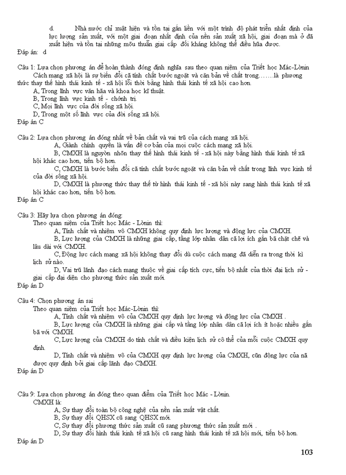 image for page Triết mác NGÂN HÀNG CÂU HÁI MÔN NHẬP MÔN NHỮNG NGUYÊN LÍ CƠ BẢN CỦA CHỦ NGHĨA MÁC LÊNIN 1