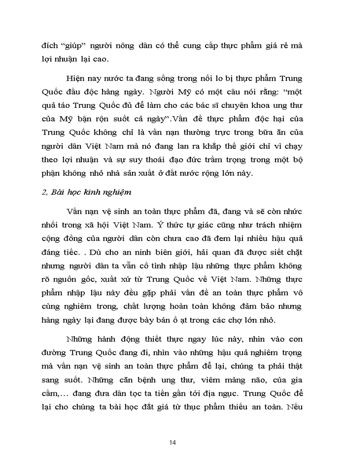 image for page Thực trạng vệ sinh an toàn thực phẩm của nông sản xuất khẩu Trung Quốc hiện nay