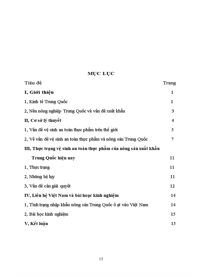 image for page Thực trạng vệ sinh an toàn thực phẩm của nông sản xuất khẩu Trung Quốc hiện nay