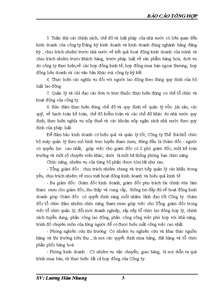 image for page ĐẶC ĐIỂM TÌNH HÌNH CHUNG CỦA CÔNG TY Trách nhiệm hữu hạn THƯƠNG MẠI XUẤT NHẬP KHẨU THẾ BÁCH