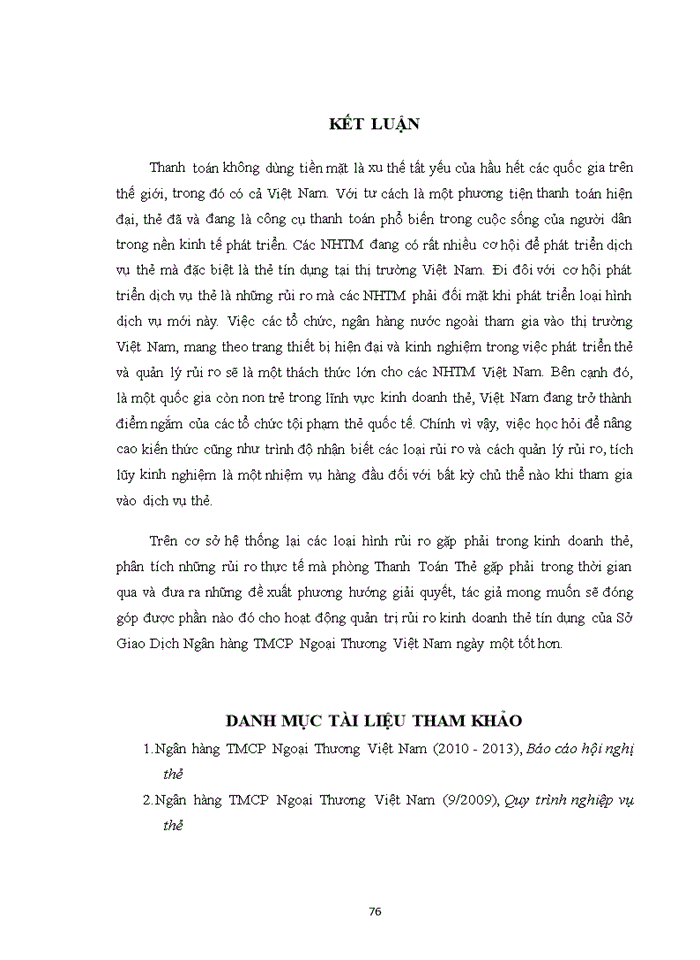 image for page Quản trị rủi ro trong hoạt động kinh doanh thẻ tín dụng tại Ngân hàng TMCổ phần Ngoại Thương Việt Nam Sở Giao Dịch