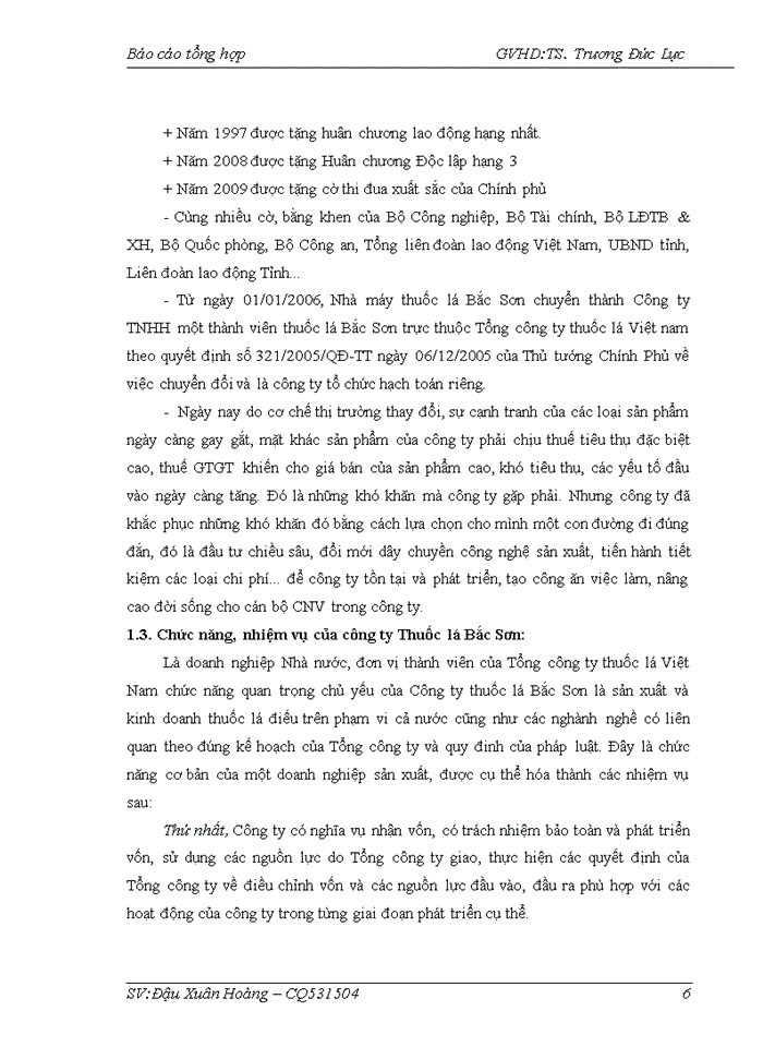 image for page Báo cáo Công ty trách nhiệm hữu hạn một thành viên Thuốc lá Bắc Sơn