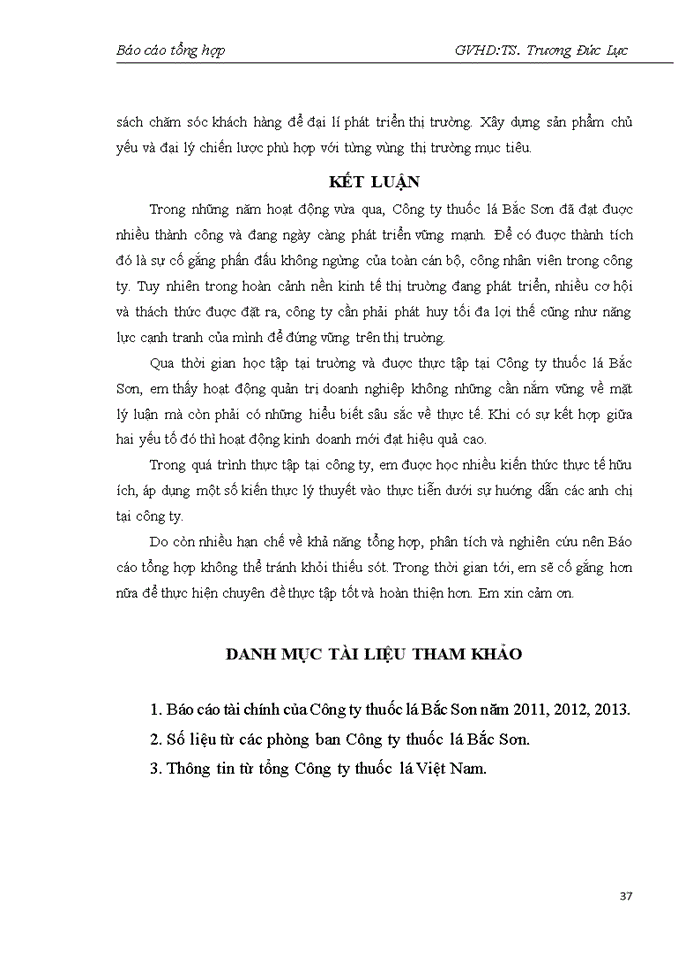 image for page Báo cáo Công ty trách nhiệm hữu hạn một thành viên Thuốc lá Bắc Sơn