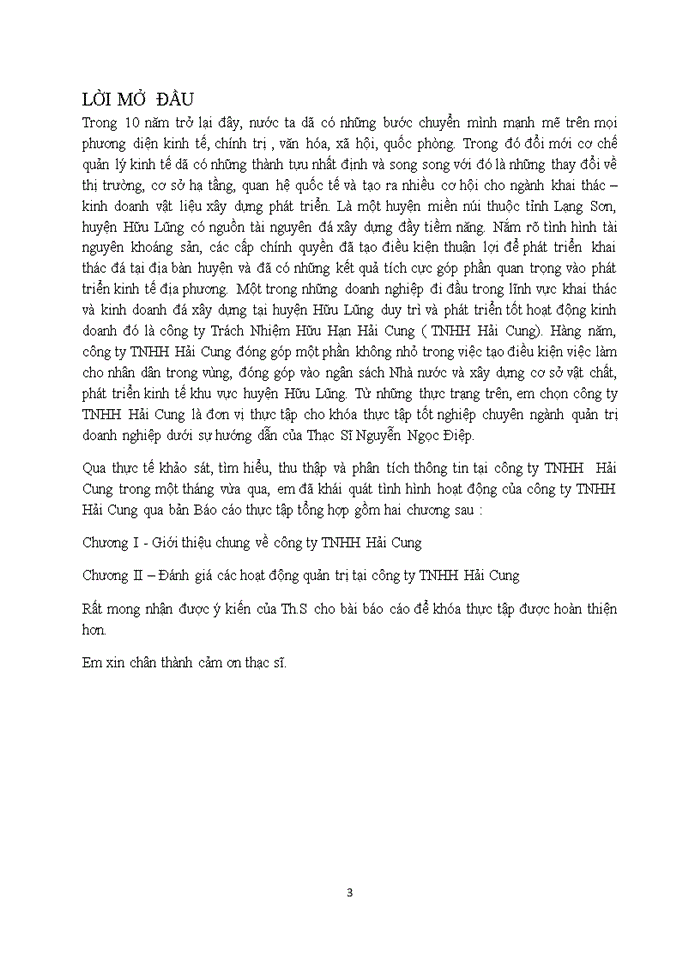 image for page Báo cáo Tổng quan về công ty THHH Hải Cung