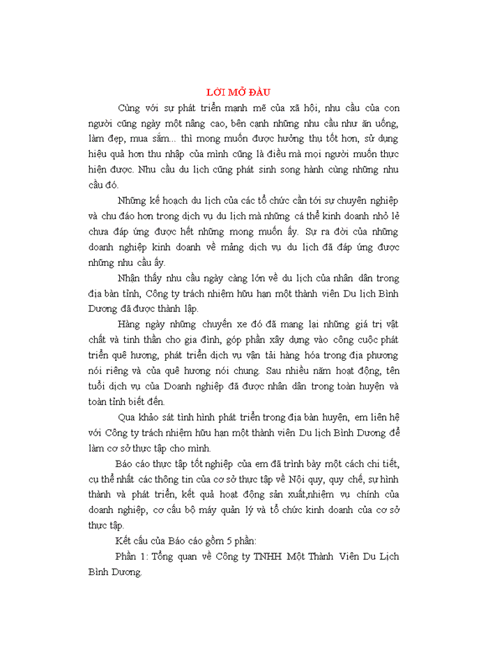 image for page Báo cáo hoạt động của Công ty Trách nhiệm hữu hạn Một thành Viên Du lịch Bình Dương