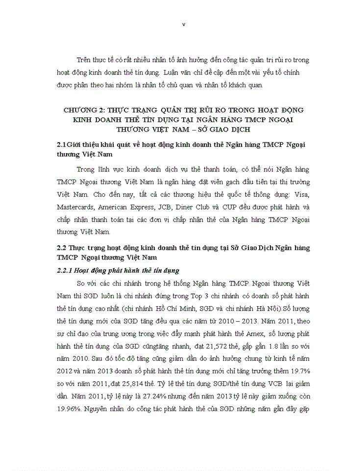 image for page Ths Quản trị rủi ro trong hoạt động kinh doanh thẻ tín dụng tại Ngân hàng Thương Mại Cổ Phần Ngoại Thương Việt Nam Sở Giao Dịch