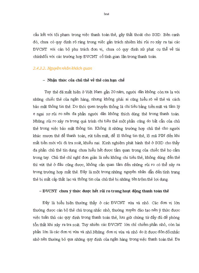 image for page Ths Quản trị rủi ro trong hoạt động kinh doanh thẻ tín dụng tại Ngân hàng Thương Mại Cổ Phần Ngoại Thương Việt Nam Sở Giao Dịch