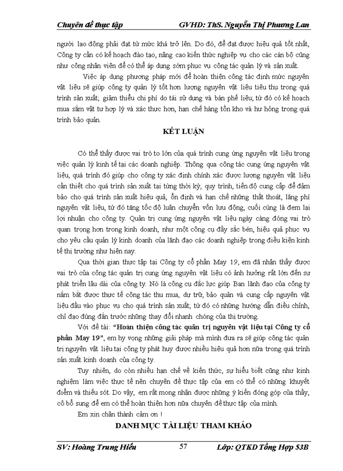 image for page Hoàn thiện công tác quản trị nguyên vật liệu tại công ty cổ phần May 19