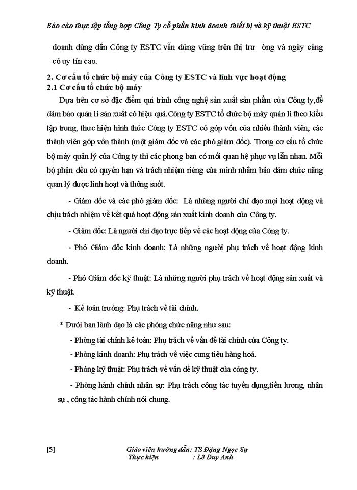 image for page Báo cáo thực tập tổng hợp Công Ty cổ phần kinh doanh thiết bị và kỹ thuật ESTC