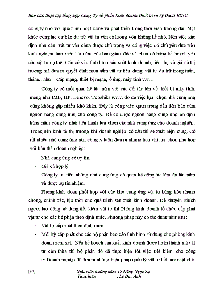 image for page Báo cáo thực tập tổng hợp Công Ty cổ phần kinh doanh thiết bị và kỹ thuật ESTC