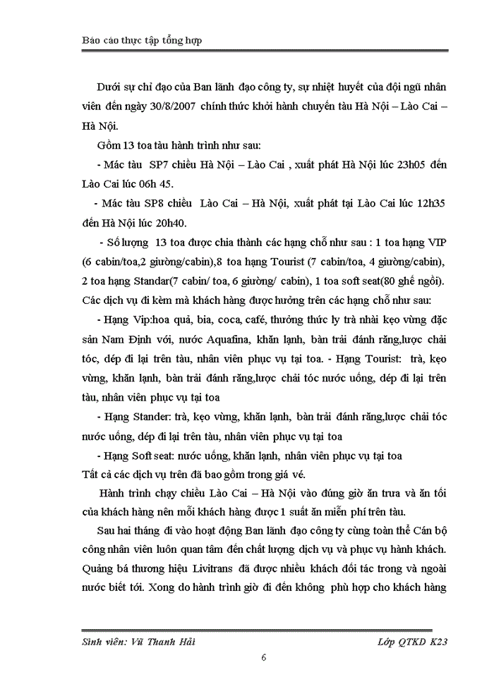 image for page Báo cáo Tình hình hoạt động sản xuất kinh doanh của Công ty Cổ Phần Vận tải và Thương mại Liên Việt