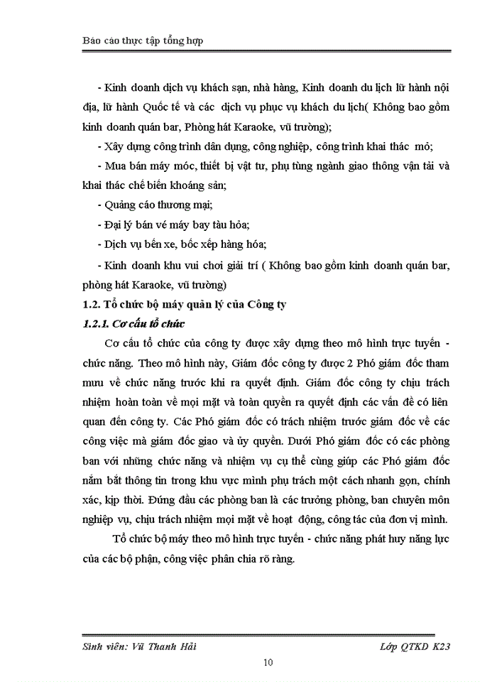 image for page Báo cáo Tình hình hoạt động sản xuất kinh doanh của Công ty Cổ Phần Vận tải và Thương mại Liên Việt